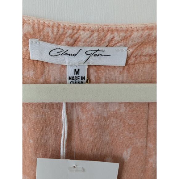 Cloud Ten Womens Boho Surplus Crochet Neckline Cropped Peplum Top Size M‎ Peach - Picture 4 of 10